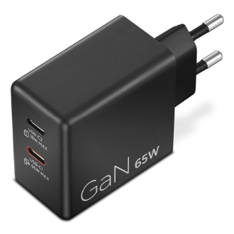 Cargador Lenovo 2xUSB-C 65W GAN negro