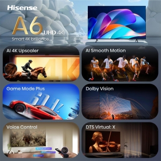 TV HISENSE 55A6S 55" UHD 4K SMART TV DOLBY VISION MODO JUEGO PLUS AIRPLAY