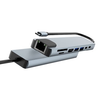 Docking USB-C Coolbox C81 A 1xHDMI 4K 30Hz  2xUSB-C PD 100W 2xUSB-A 1xSD 1xMicroSD 1xRJ45