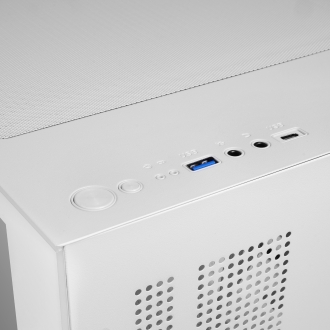Caja mATX Mars Gaming MC-CUBEW GPU MAX 260mm Cubo Panoramico ARGB USB-C Blanco