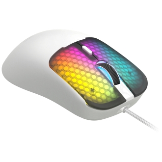 RATON MARS GAMING MM-VIPERW ULTRALIGERO 56G CABLEADO USB 6 BOTONES 12800 DPI RGB BLANCO