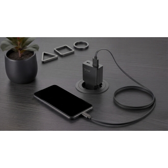 CARGADOR USB GAN MARS GAMING MD-GAN30 30W 1xUSB-C 1xUSB-A PD NEGRO