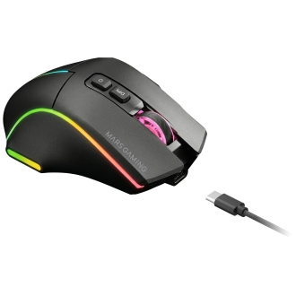 Ratón inalámbrico MARS GAMING bluetooth MMW-VECTOR TRI-MODE 2.4G GHz BT 5.4 USB-C 7 BOTONES 12000 DPI