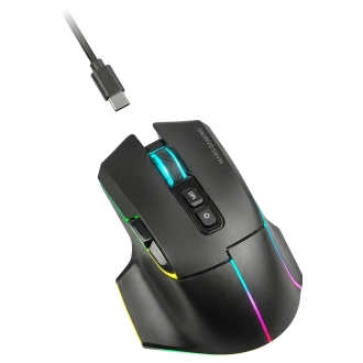Ratón inalámbrico MARS GAMING bluetooth MMW-VECTOR TRI-MODE 2.4G GHz BT 5.4 USB-C 7 BOTONES 12000 DPI
