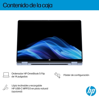 HP Omnibook 5 Flip 14-fp0054ns core 5-120u 14"16GB 1TB W11 (no incluye cargador)45w-65w-usb-c