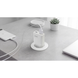Cargador USB GAN MARS GAMING 30W 1xUSB-C 1xUSB-A PD blanco