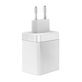 Cargador USB GAN MARS GAMING 65W 1xUSB-C 1xUSB-A cable retráctil PD blanco