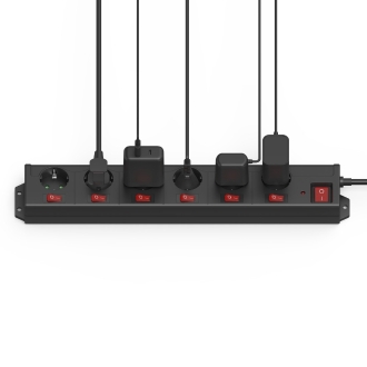 Regleta de alimentacion HAMA con 6 tomas protección atípicos 1,4m negro
