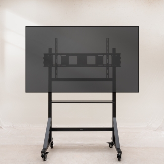 Soporte De Suelo Con Ruedas Tooq Fs20105m-b 60-105" Max 150kg Vesa 1000x600 Bandejas Negro