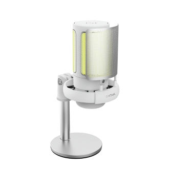MICROFONO TRUST GXT 238W AURON GAMING USB ILUMINACION LED PATRON CARDIOIDE TRIPODE BLANCO