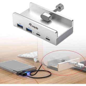 HUB USB-C EQUIP 128967 A 2xUSB-A 2xUSB-C CLIP AJUSTABLE