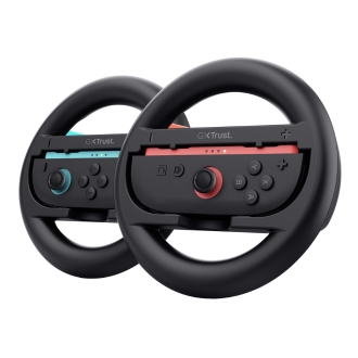 VOLANTE TRUST GXT 1257 PARA JOY-CON NINTENDO SWITCH 2 DISEÑO ERGONOMICO PACK 2 NEGRO