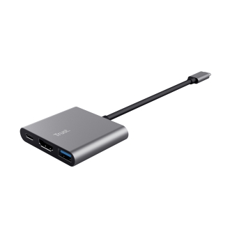 DOCKING USB-C TRUST DALYX 3 EN 1 1xHDMI 4K 1xUSB-A 3.2 1xUSB-C PD 100W GRIS