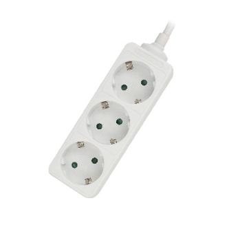 Regleta ewent 3 tomas shucko y 1.5 metros de cable blanco