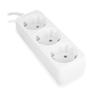 Regleta ewent 3 tomas shucko y 1.5 metros de cable blanco