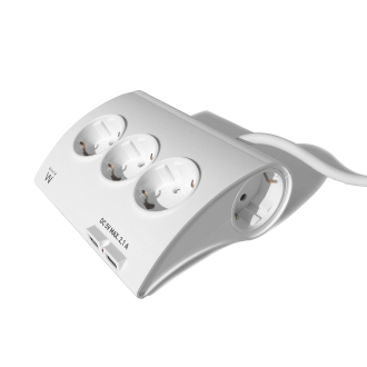 Regleta de escritorio ewent 5 tomas de corriente 2 puertos usb blanco