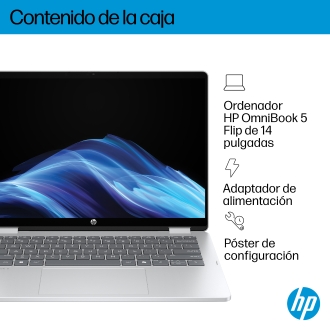 HP Omnibook 5 Flip 14-fp0057ns core 7-150u 14" táctil 16GB 1TB W11 plata