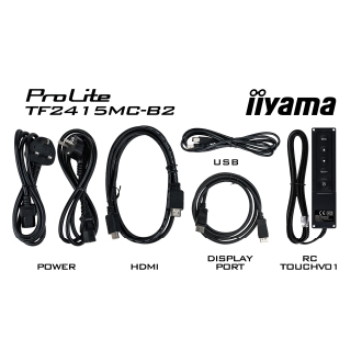 iiyama ProLite TF2415MC-B2 pantalla para PC 60,5 cm (23.8") 1920 x 1080 Pixeles Full HD VA Pantalla táctil Multi-usuario Negro