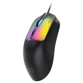 RATON MARS GAMING MM-VIPER ULTRALIGERO 56G CABLEADO USB 6 BOTONES 12800 DPI RGB NEGRO