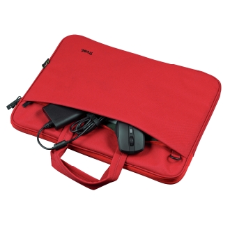 MALETIN DE PORTATIL 16" TRUST BOLOGNA ECO 16" - COMPARTIMENTO PRINCIPAL ACOLCHADO - COLOR ROJO