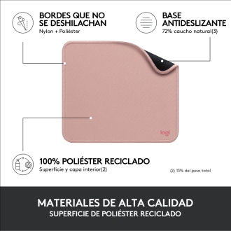 ALFOMBRILLA LOGITECH STUDIO MATERIAL RECICLADO PET SUPERFICIE TELA GOMA ANTIDESLIZANTE 230X200MM ROS