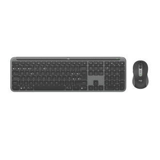 TECLADO Y MOUSE LOGITECH WIRELESS SIGNATURE SLIM MK950 MULTIDISPOSITIVO 4000 DPI ERGONOMICO GRAFITO
