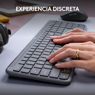 TECLADO Y MOUSE LOGITECH WIRELESS SIGNATURE SLIM MK950 MULTIDISPOSITIVO 4000 DPI ERGONOMICO GRAFITO