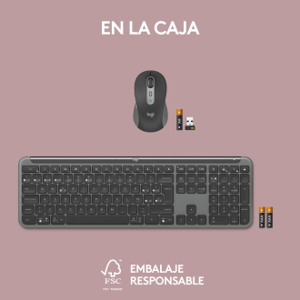 TECLADO Y MOUSE LOGITECH WIRELESS SIGNATURE SLIM MK950 MULTIDISPOSITIVO 4000 DPI ERGONOMICO GRAFITO