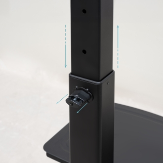 TooQ COMETA Soporte de Suelo con Ruedas con Regulación de Altura para Pantallas 37"- 70", Rotación 90°, Negro