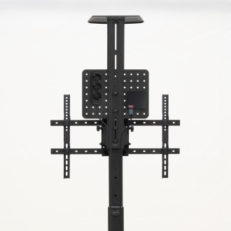 TooQ COMETA Soporte de Suelo con Ruedas con Regulación de Altura para Pantallas 37"- 70", Rotación 90°, Negro