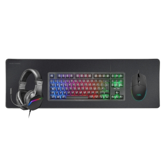 TECLADO MOUSE HEADSET Y ALFOMBRILLA MARS GAMING MCPRGB3FR FRANCES H-MECH RED RGB 3200DPI
