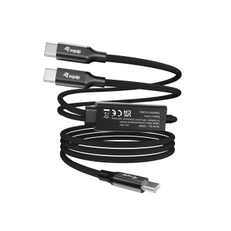 CABLE USB-C DE CARGA A USB-C EN Y 1.5M EQUIP 128895 PD 3.1 140W  480Mbps CARCASA ALUMINIO