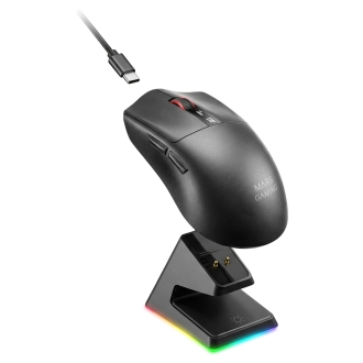 MOUSE MARS GAMING WIRELESS Y BLUETOOTH MMW-ELITE TRI-MODE 2.4GHZ BT 5.4 6 BOTONES 20000 DPI NEGRO