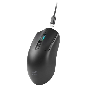 MOUSE MARS GAMING WIRELESS Y BLUETOOTH MMW-ELITE TRI-MODE 2.4GHZ BT 5.4 6 BOTONES 20000 DPI NEGRO