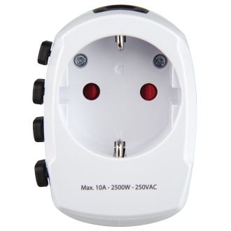 ADAPTADOR DE VIAJE HAMA DE 3 CLAVIJAS HASTA 150 PAISES
