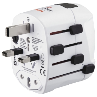 ADAPTADOR DE VIAJE HAMA DE 3 CLAVIJAS HASTA 150 PAISES