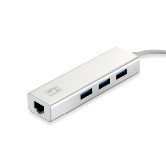 ADAPTADOR USB 3.0 A GIGABIT ETHERNET RJ45 LEVEL ONE CON HUB USB 3.0
