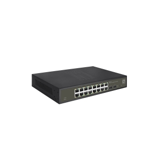 SWITCH SEMIGESTIONABLE LEVEL ONE HILBERT 16P GIGA + 2P SFP GIGA CARCASA METALICA
