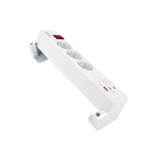 REGLETA ALIMENTACION EQUIP 245556 CON ABRAZADERA 3 TOMAS SCHUKO 2XUSB-C 1XUSB-A 20W BLANCO