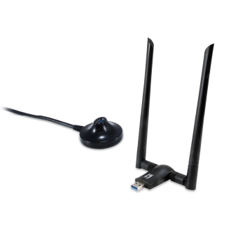 USB WIFI LEVEL ONE WUA-1810E AC1200 300MB EN 2,4GHZ Y 867MB EN 5GHZ USB 3.0 2 ANTENAS DESMO