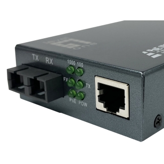 CONVERSOR DE MEDIOS GIGABIT LEVELONE  RJ45 A SC, PoE PSE MONOMODO 1310nm 20km GVT-2014