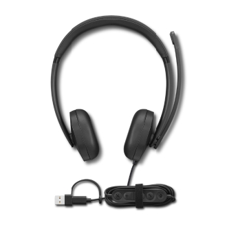 HEADSET LENOVO WIRED VOIP HEADSET 5000 NEGRO CON MICROFONO USB-C USB-A TEAMS