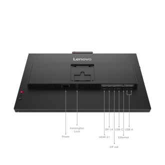 Monitor led 23.8 pulgadas lenovo thinkvision t24 - 4v ips -  fhd -  dp -  hdmi -  vga -  120hz -  4ms -  vesa 100x100 -  webcam