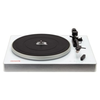 TOCADISCOS BLUETOOTH AIWA APX-680BT WHITE ALTA PRECISION BT 5.0 PLATO DE METAL 27.5cm TRES VELOCIDAD