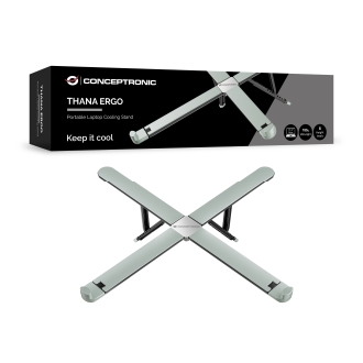 SOPORTE DE PORTATIL CONCEPTRONIC THANA11G ERGO HASTA 17.3" PLEGABLE 8 NIVELES MAX 5KG GRIS