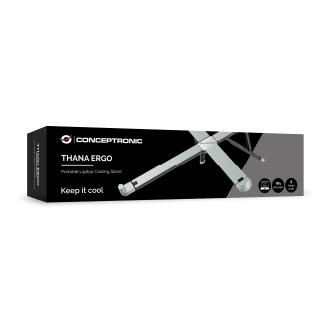 SOPORTE DE PORTATIL CONCEPTRONIC THANA11G ERGO HASTA 17.3" PLEGABLE 8 NIVELES MAX 5KG GRIS