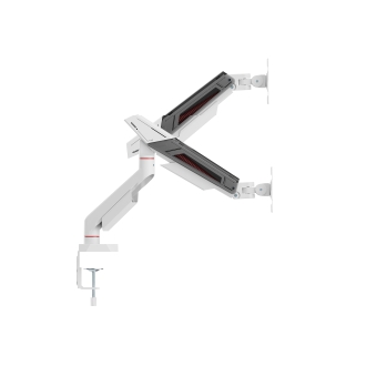 SOPORTE DE MESA GAMING EQUIP 650191 DOS PANTALLAS 17"-38" COLOR BLANCO HASTA 16KG POR PANTALLA