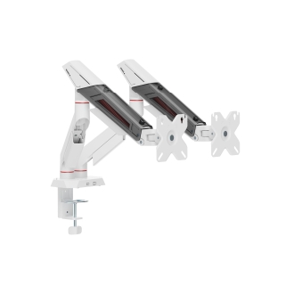 SOPORTE DE MESA GAMING EQUIP 650191 DOS PANTALLAS 17"-38" COLOR BLANCO HASTA 16KG POR PANTALLA