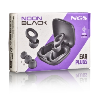 TAPONES DE OÃDO NGS NOON BLACK SILICONA REUTILIZABLES REDUCCIÃN 23DB SNR ESTUCHE Y 4 PACKS ALMOHADIL