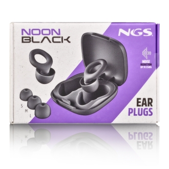 TAPONES DE OÃDO NGS NOON BLACK SILICONA REUTILIZABLES REDUCCIÃN 23DB SNR ESTUCHE Y 4 PACKS ALMOHADIL